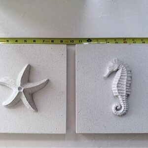 White Starfish and Seahorse Wall Art Decor